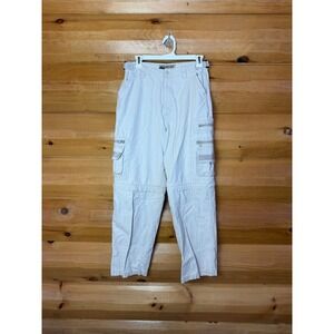 Vtg Industrial Rags Hardwear Cargo Zip Off Pants Men's Sz 29 Off White 90s